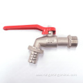 Brass faucet with red handle